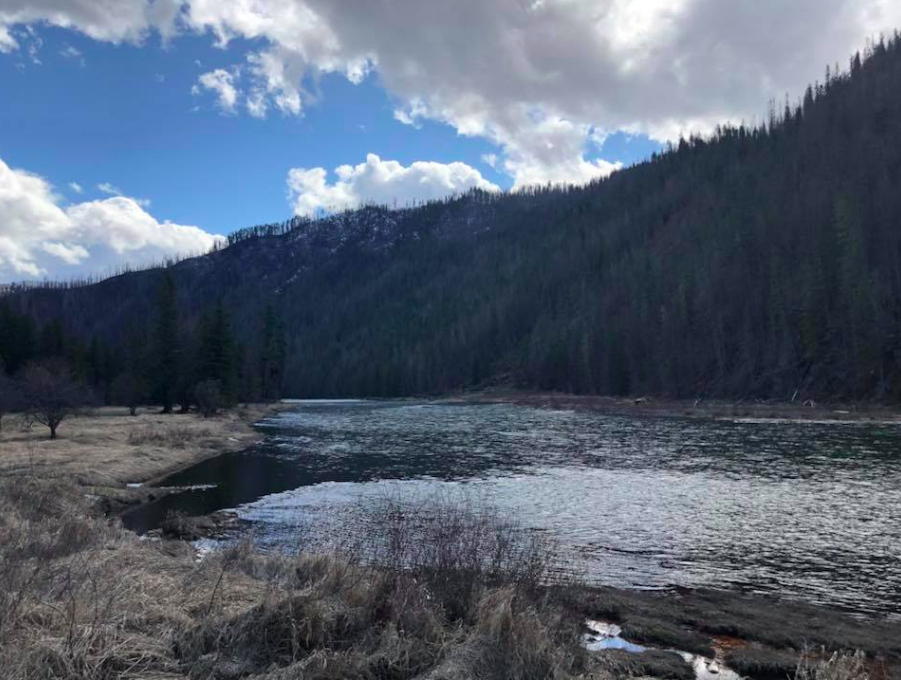 Lochsa River corridor and mountain terrain near a contract service area